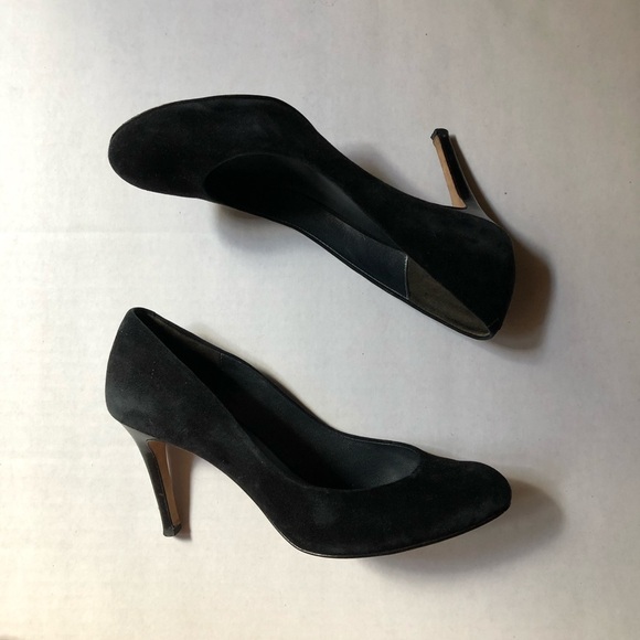 SALE Barney’s New York black suede round toe heels - Picture 3 of 5